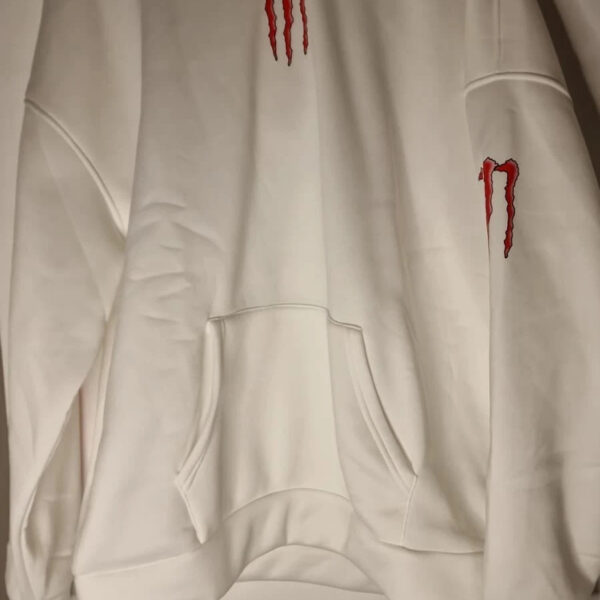 Men’s Monster Energy Hoodie – White – Size XL – Large Logo Streetwear