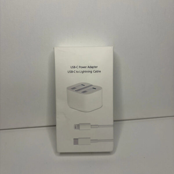 USB-C 20w Power Adapter Plug Fast Charger & USB-C to Lightening Cable 1m.