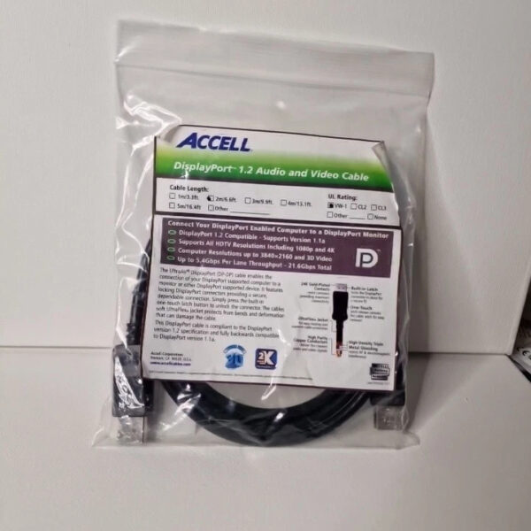 ACCELL DisplayPort 1.2 audio and video cable - 6.6Ft