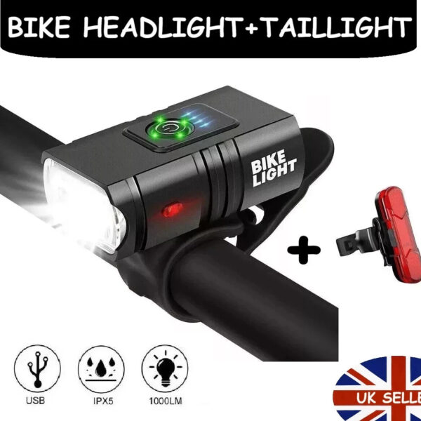Victoper VT-BL2001 LED Bike Light Set | USB Rechargeable Front & Rear