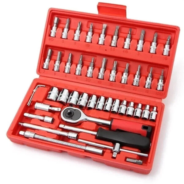🔧 46PCS SOCKET SET – Household Home Hand Tool Kit 🔩 | Complete Repair & Mainte