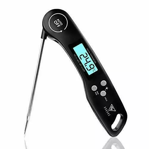 BN DOQAUS Black Folding Meat BBQ Thermometer | Instant Read Digital | Waterproof