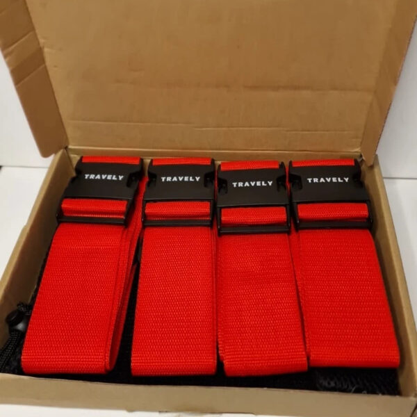 Travely® Premium Luggage Strap – Particularly Eye-catching & Safe Colour 4 Pack
